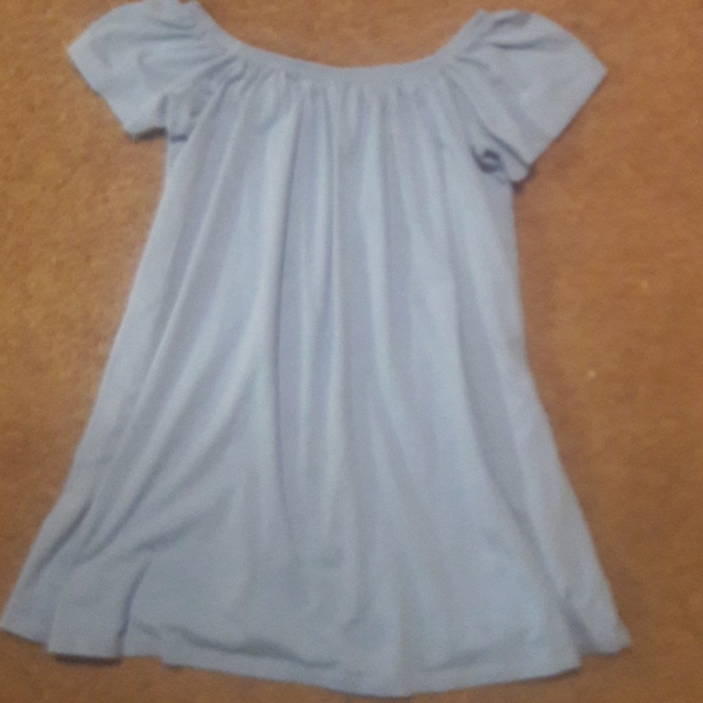 Blue off shoulder dress